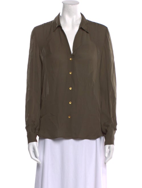 L'Agence Silk Long Sleeve Button-Up Top
