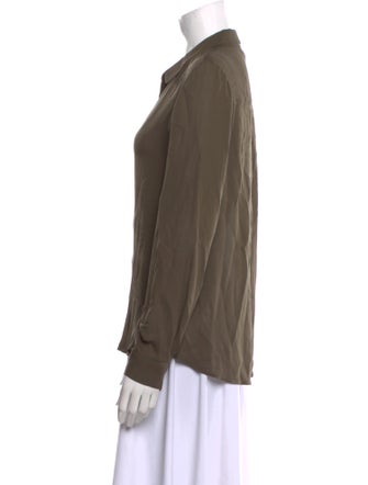 L'Agence Silk Long Sleeve Button-Up Top