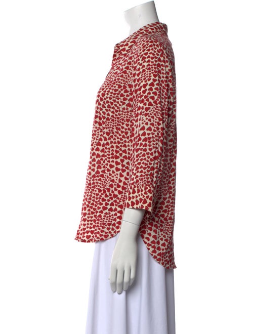 L'Agence Printed V-Neck Blouse