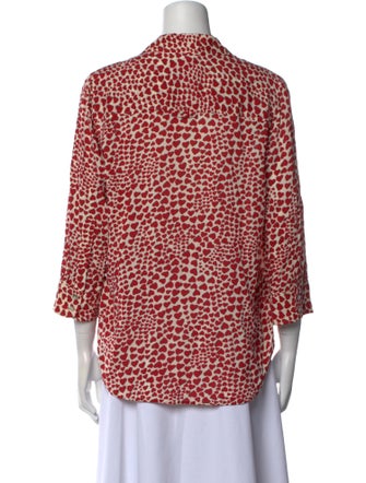 L'Agence Printed V-Neck Blouse