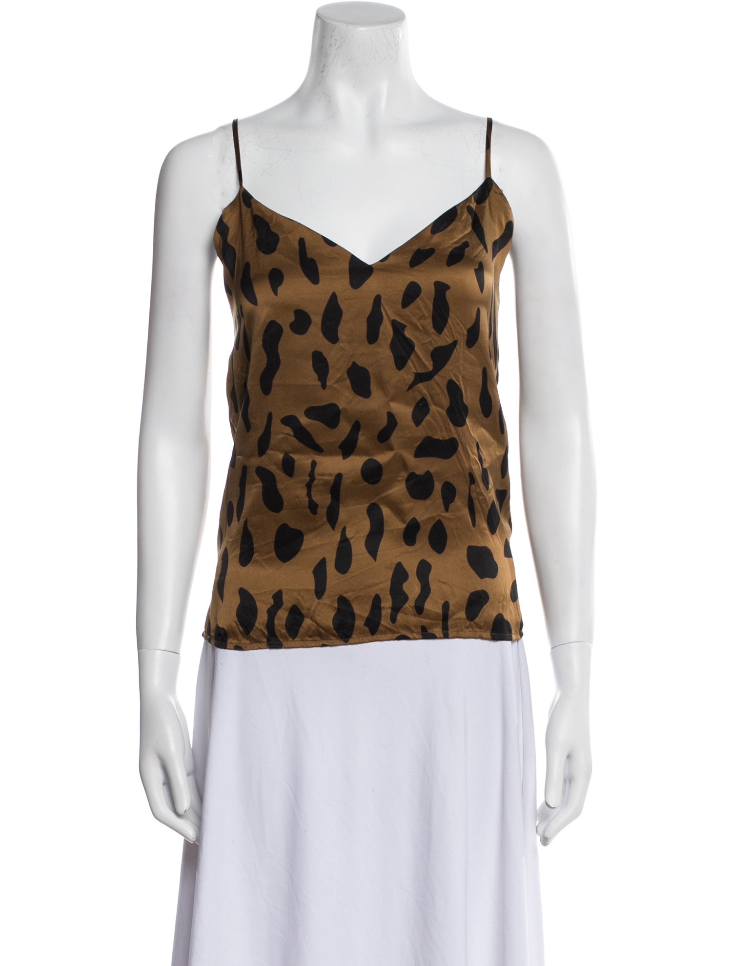 L'Agence Silk Animal Print Top