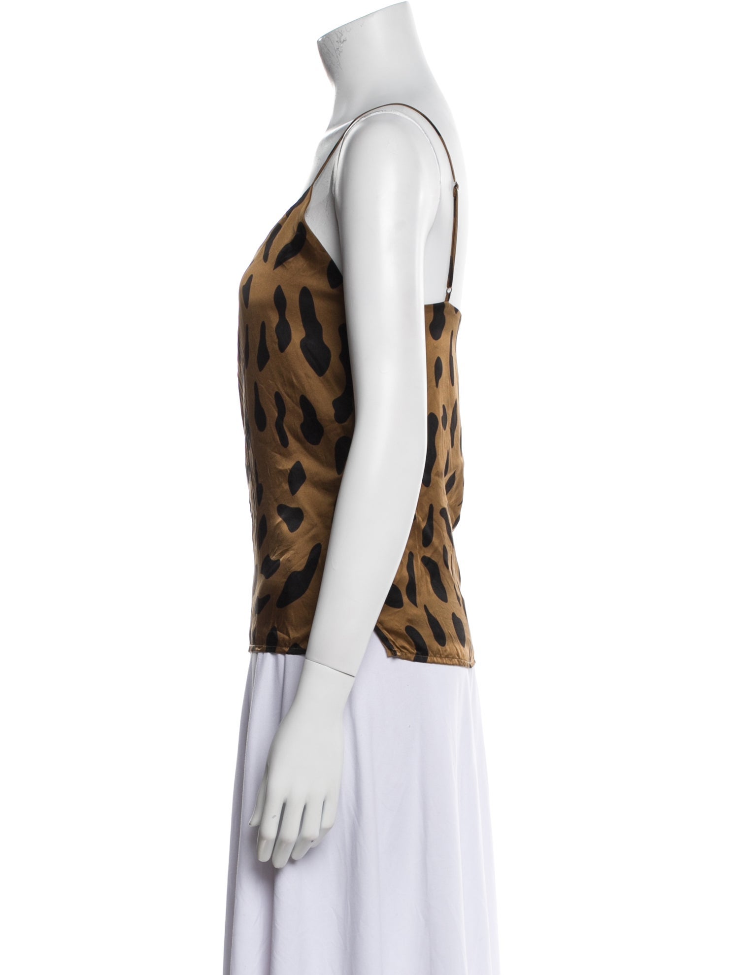 L'Agence Silk Animal Print Top
