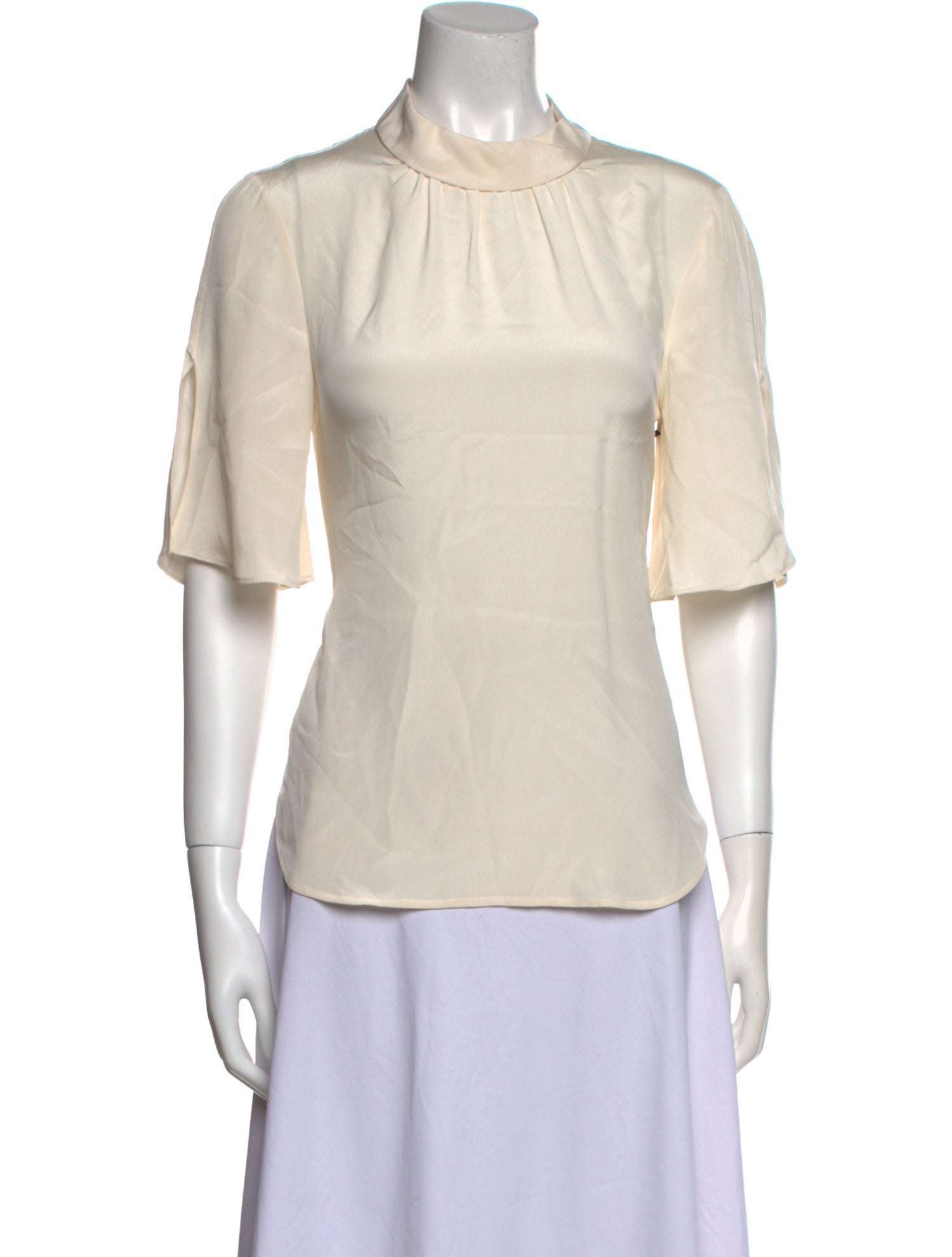 L'Agence Silk Mock Neck Top