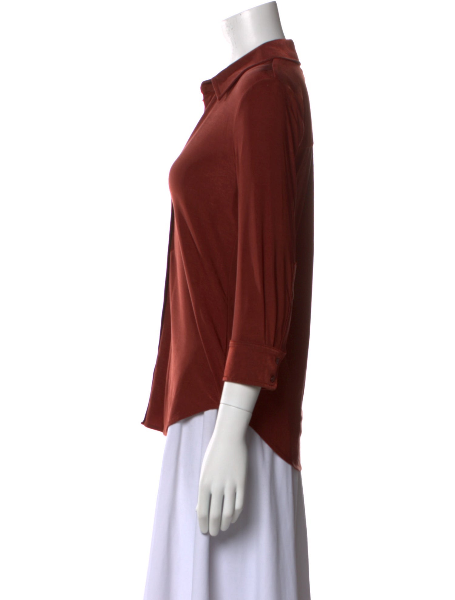 L'Agence Three-Quarter Sleeve Button-Up Top