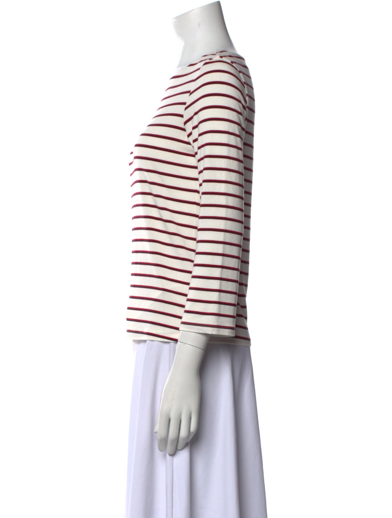 L'Agence Striped Bateau Neckline Top