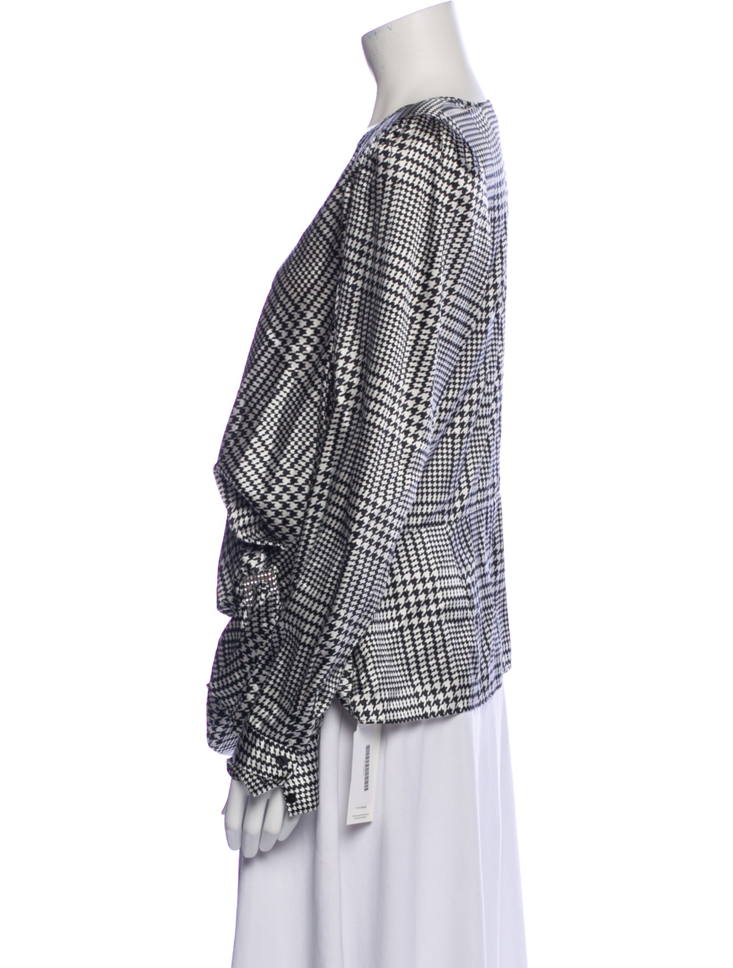 L'Agence Silk Plaid Print Blouse