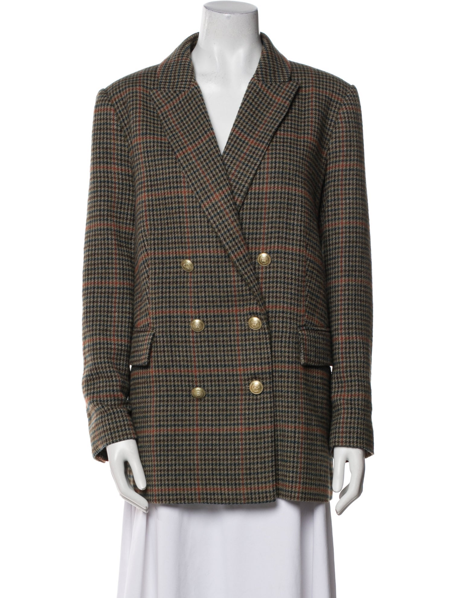 L'Agence Plaid Print Blazer