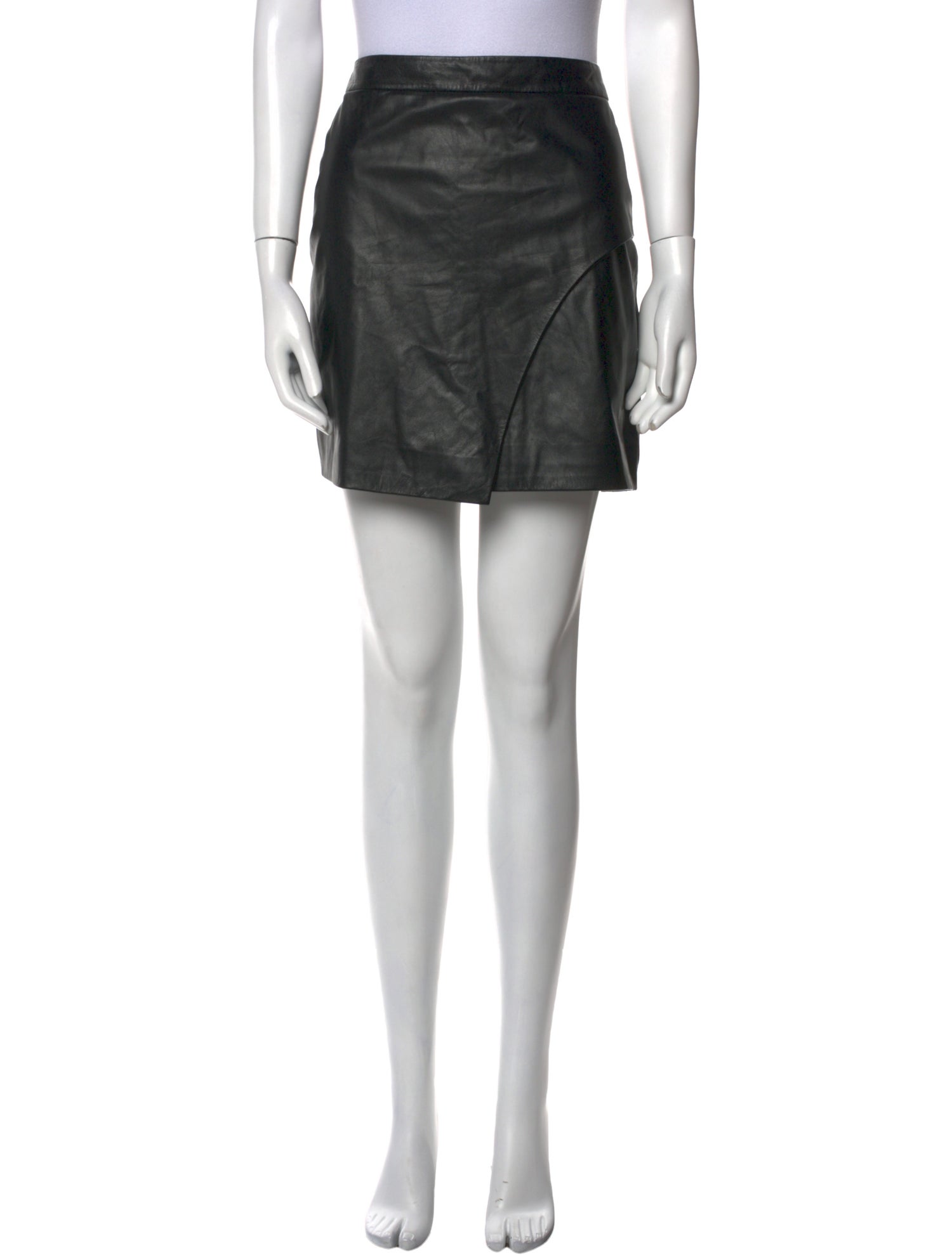 L'Agence Leather Mini Skirt