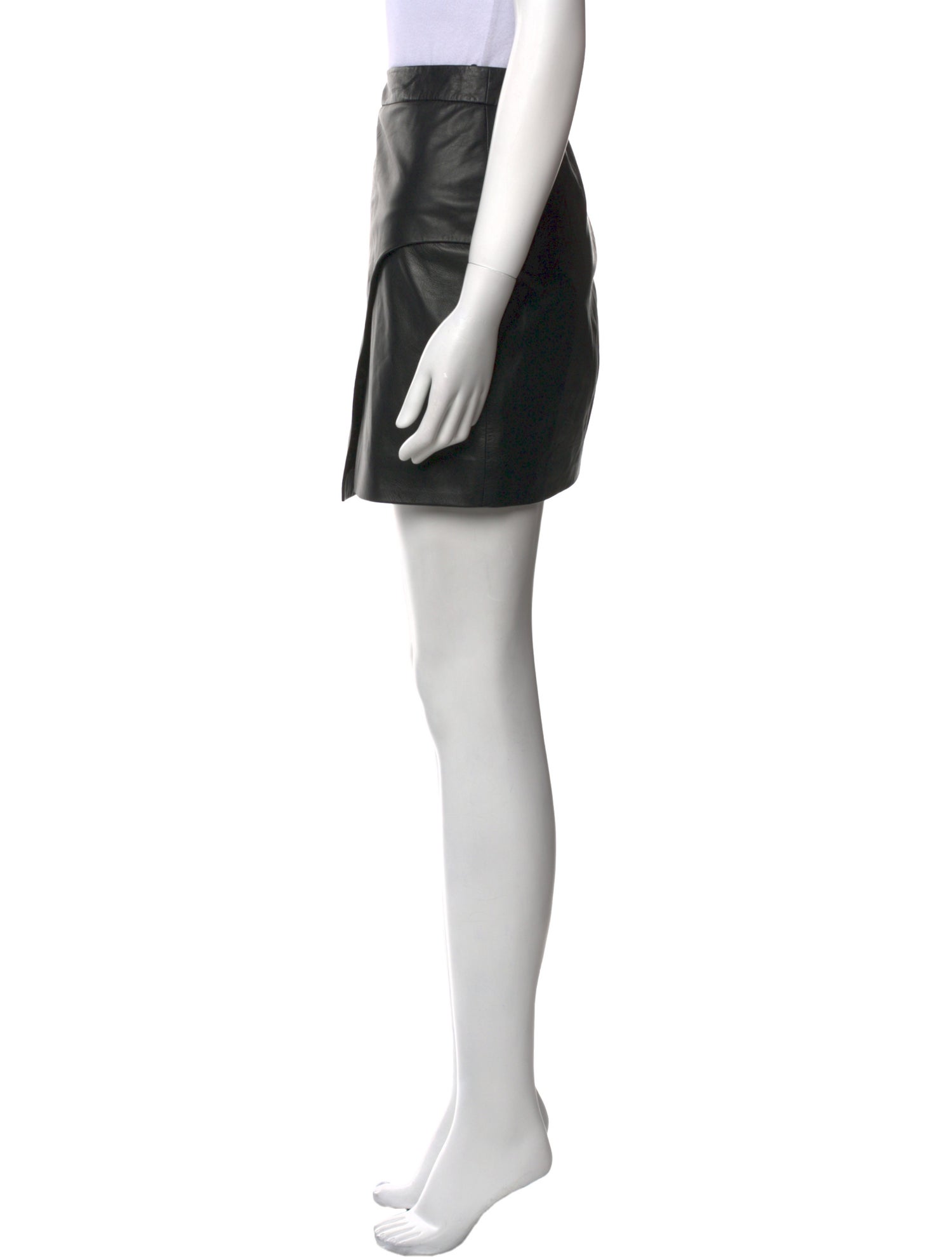 L'Agence Leather Mini Skirt