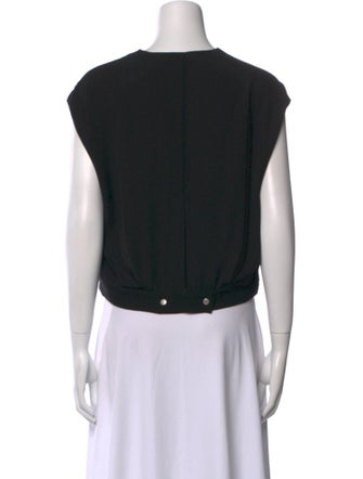 L'Agence V-Neck Short Sleeve Crop Top