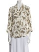 L'Agence Printed Three-Quarter Sleeve Blouse
