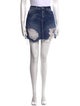 L'Agence Distressed Accents Mini Skirt