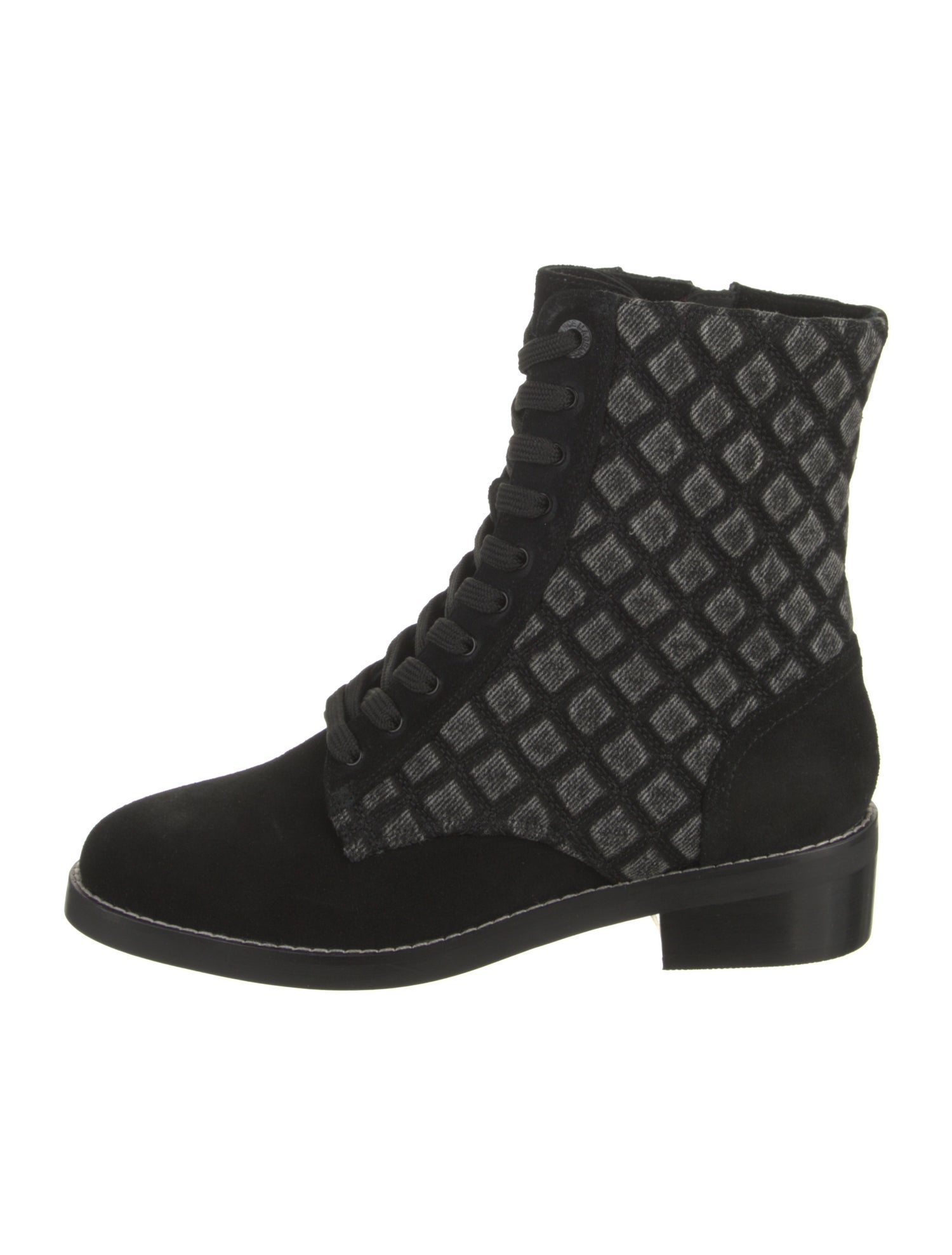 L'Agence Suede Printed Combat Boots