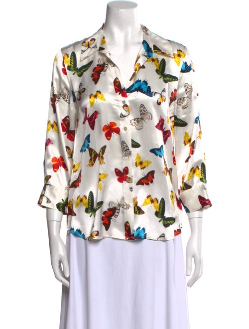 L'Agence Silk Floral Print Blouse
