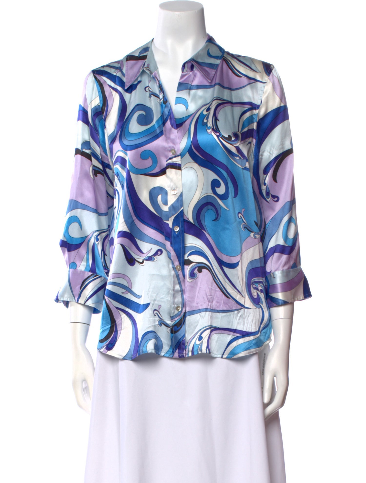 L'Agence Silk Printed Blouse