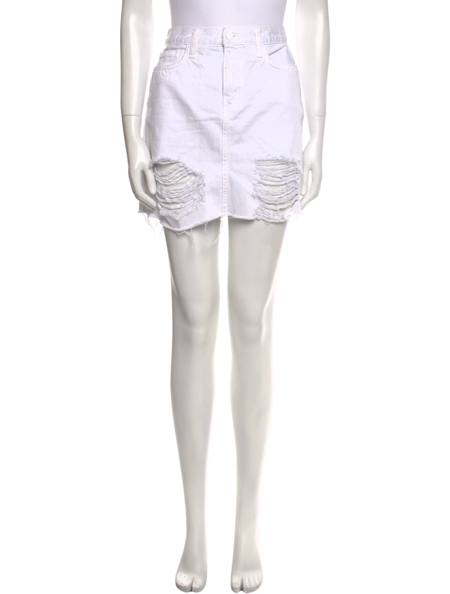 L'Agence Distressed Accents Mini Skirt