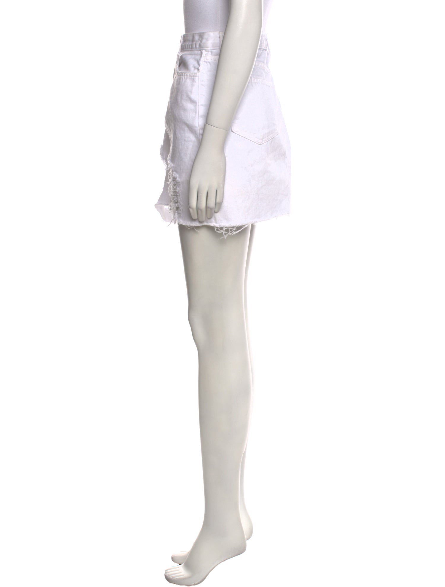 L'Agence Distressed Accents Mini Skirt