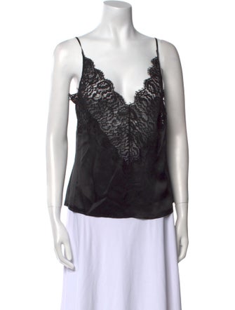 L'Agence Silk Lace Pattern Top