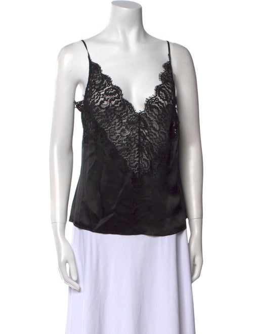 L'Agence Silk Lace Pattern Top