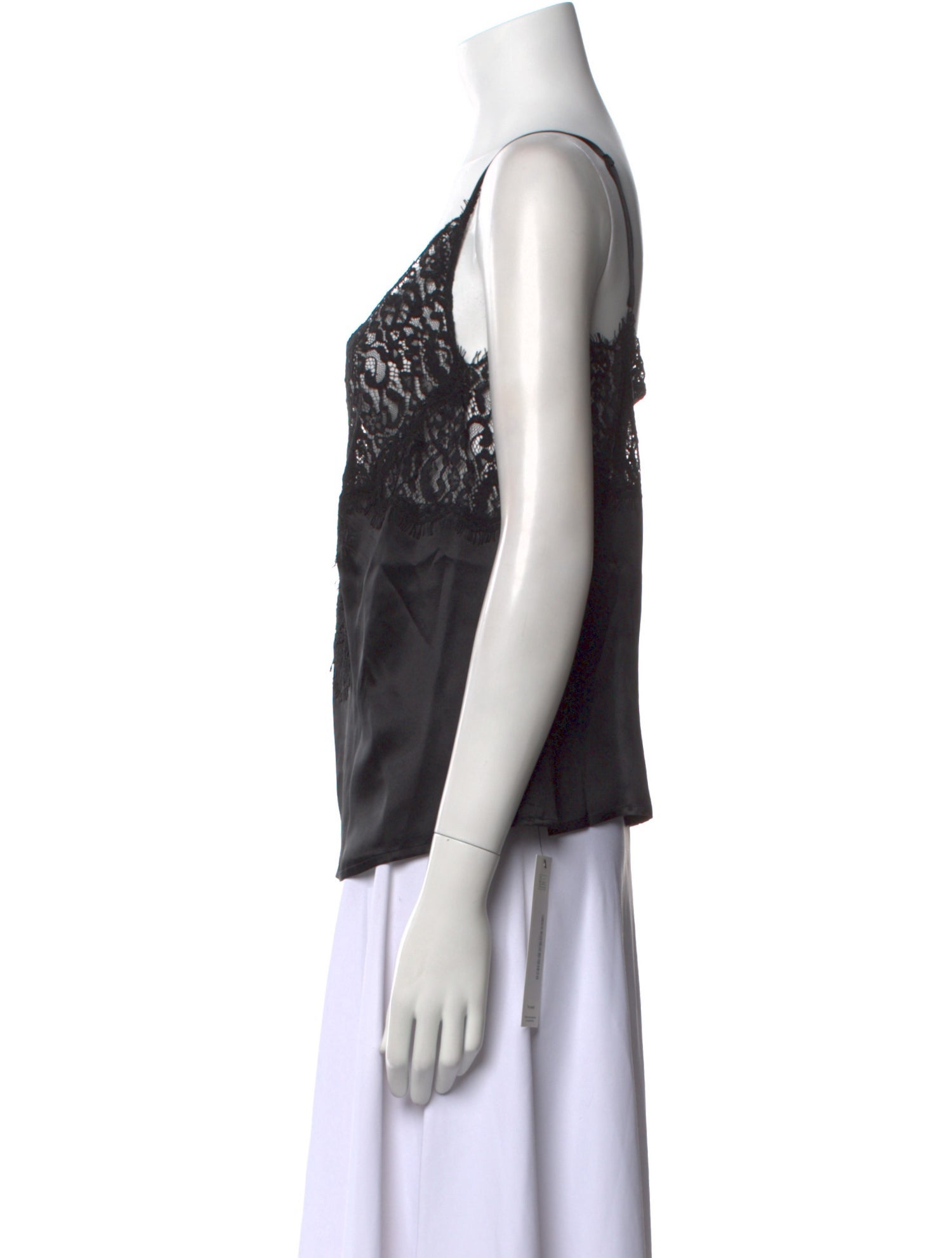 L'Agence Silk Lace Pattern Top