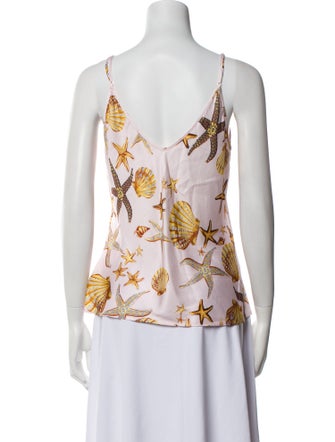 L'Agence Printed V-Neck Top