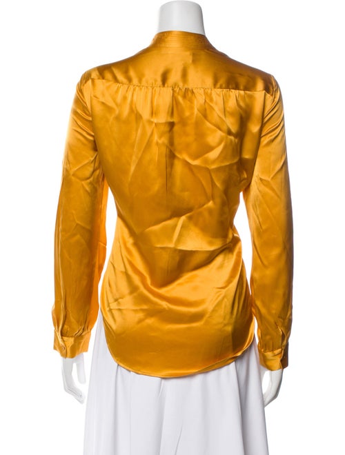 L'Agence Silk V-Neck Button-Up Top