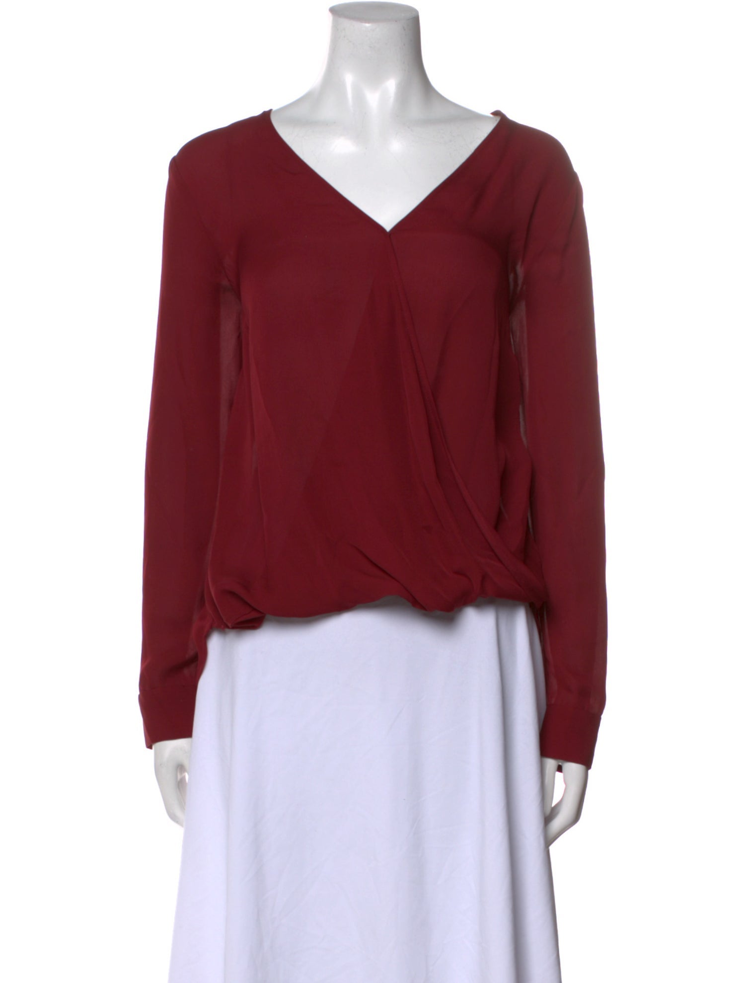 L'Agence Silk V-Neck Crop Top