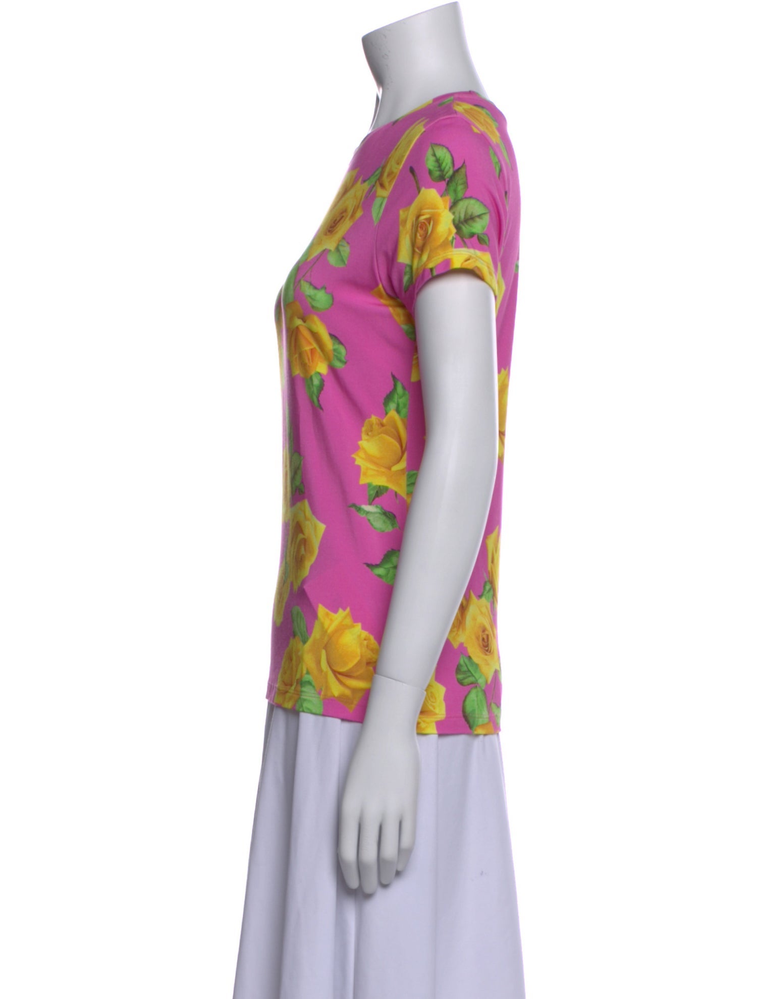 L'Agence Floral Print Crew Neck T-Shirt