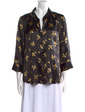 L'Agence Silk Printed Blouse