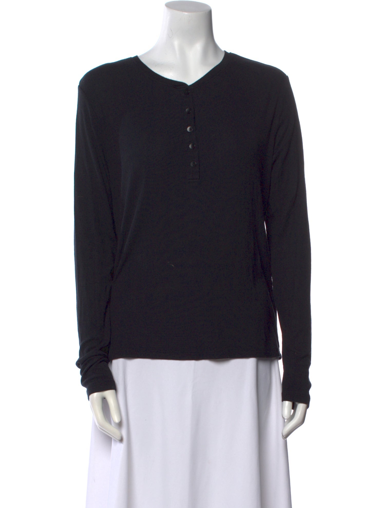 L'Agence V-Neck Long Sleeve Sweatshirt