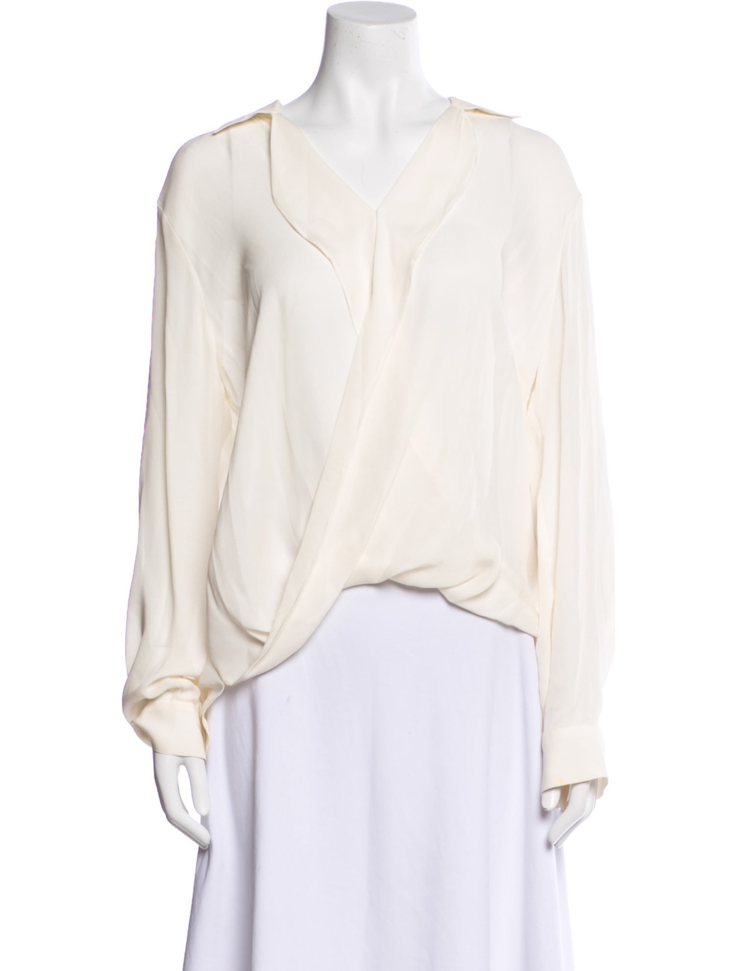 L'Agence Silk V-Neck Blouse