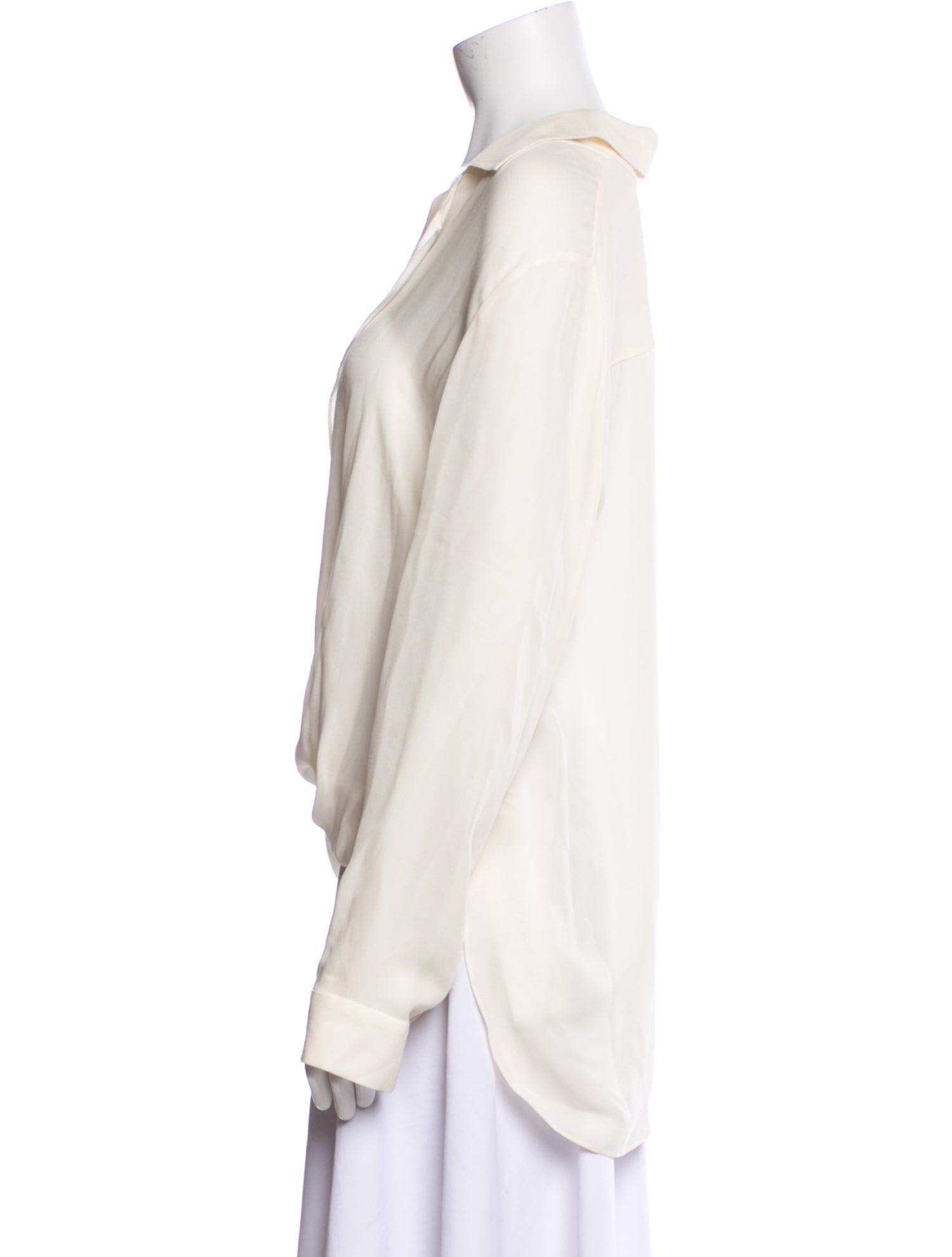 L'Agence Silk V-Neck Blouse