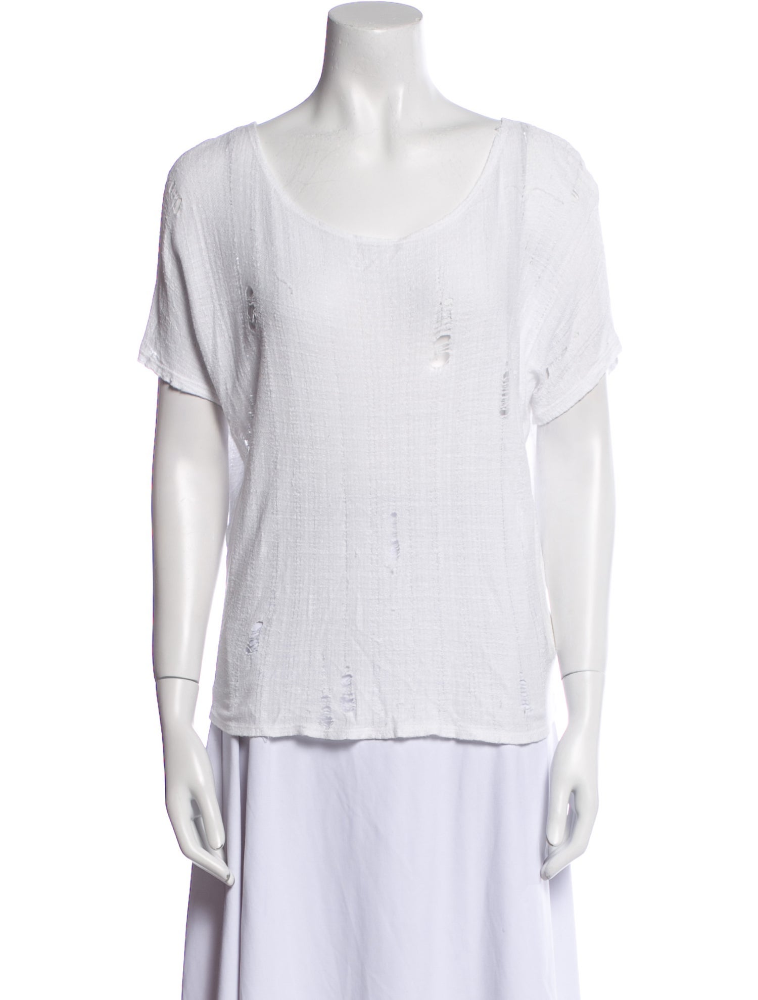 L'Agence Scoop Neck Short Sleeve T-Shirt