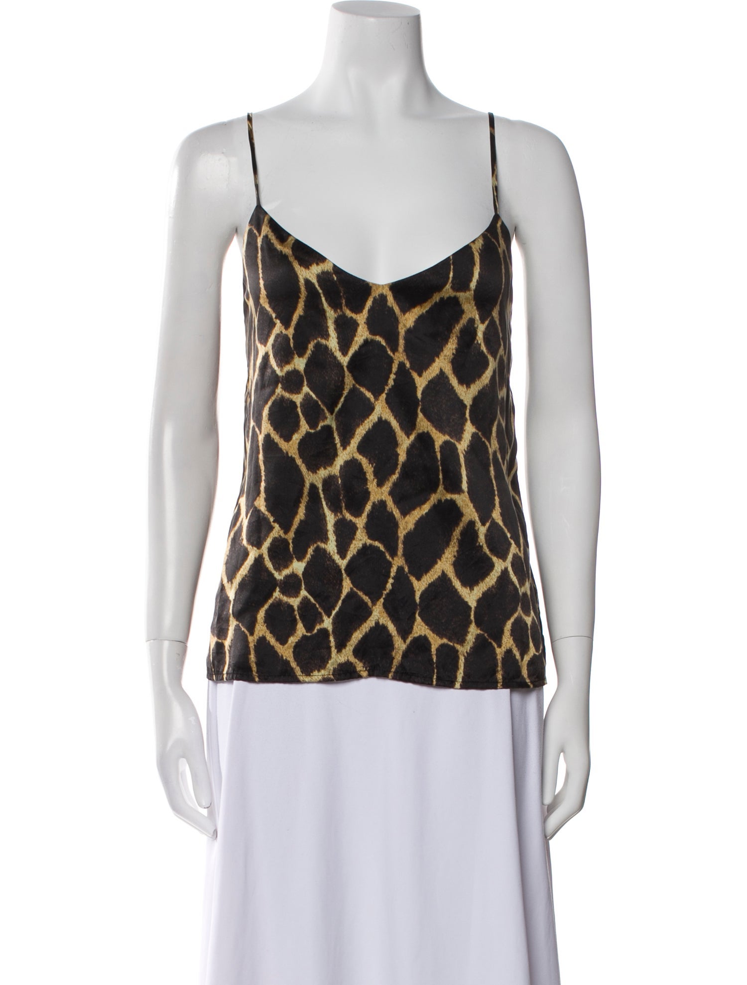 L'Agence Silk Animal Print Top