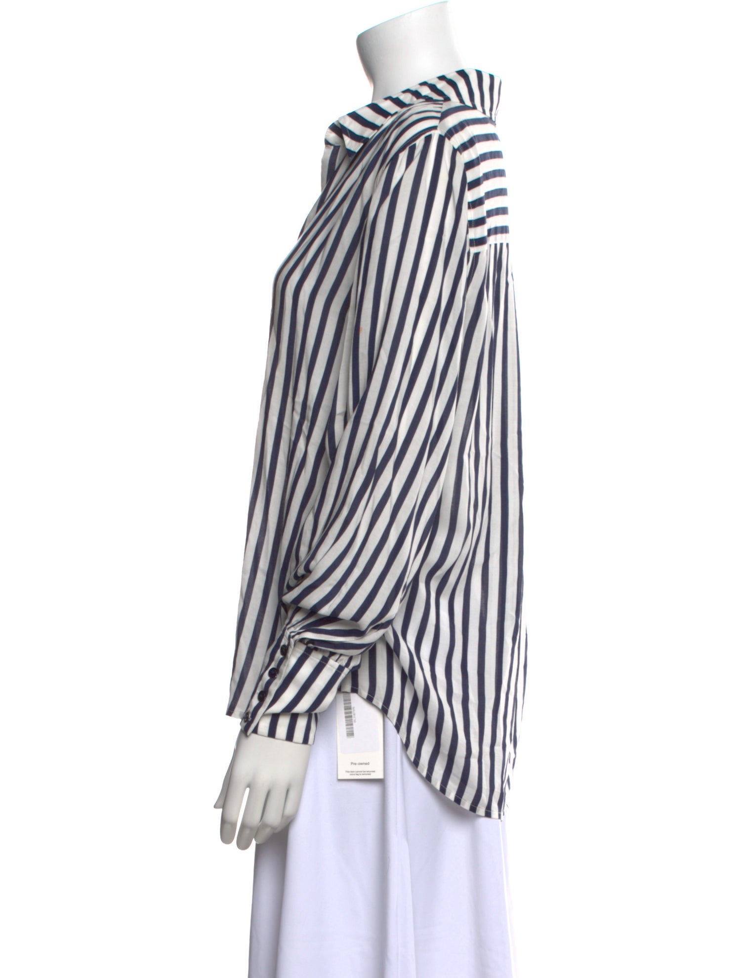 L'Agence Striped Long Sleeve Button-Up Top
