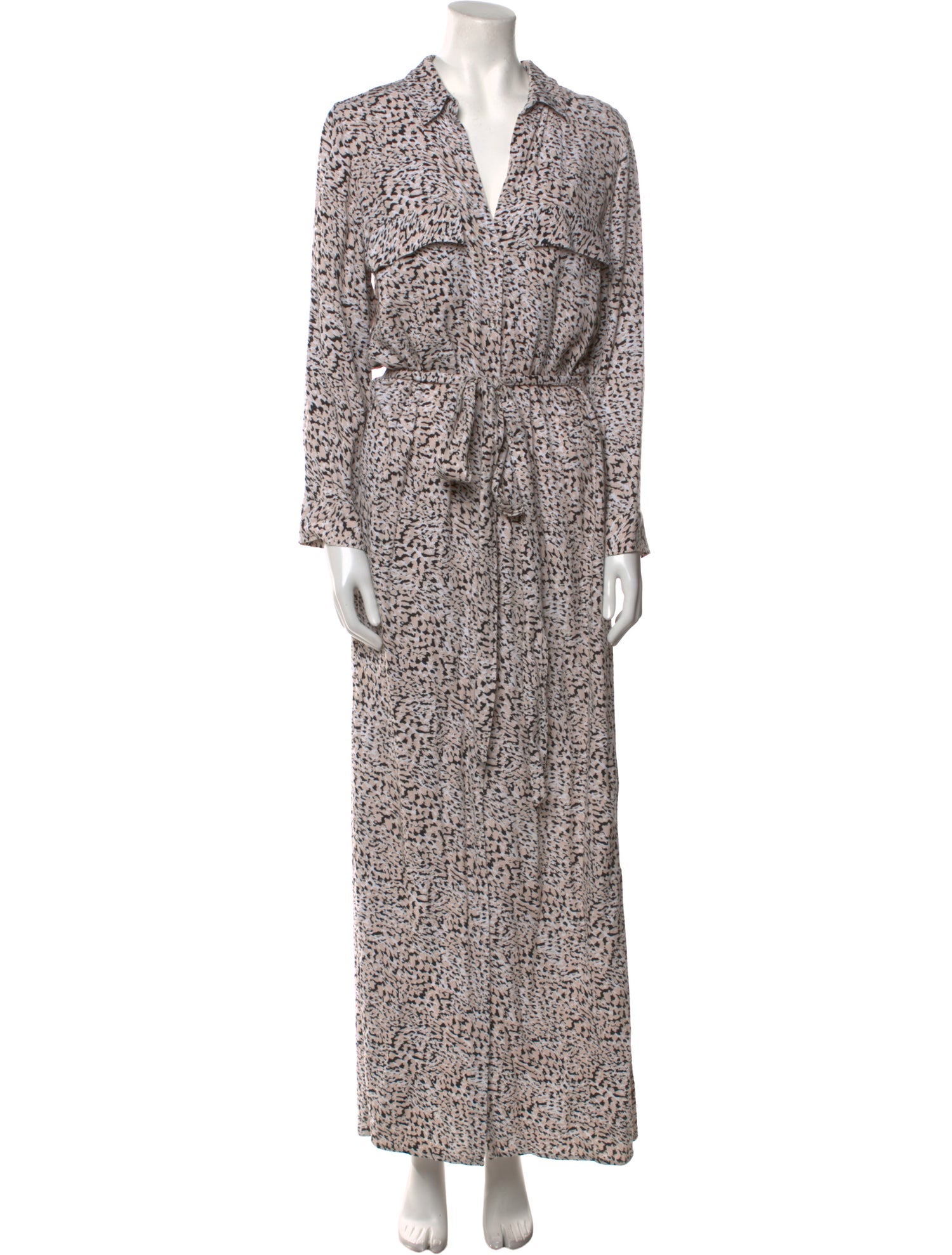 L'Agence Animal Print Long Dress