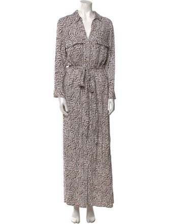 L'Agence Animal Print Long Dress
