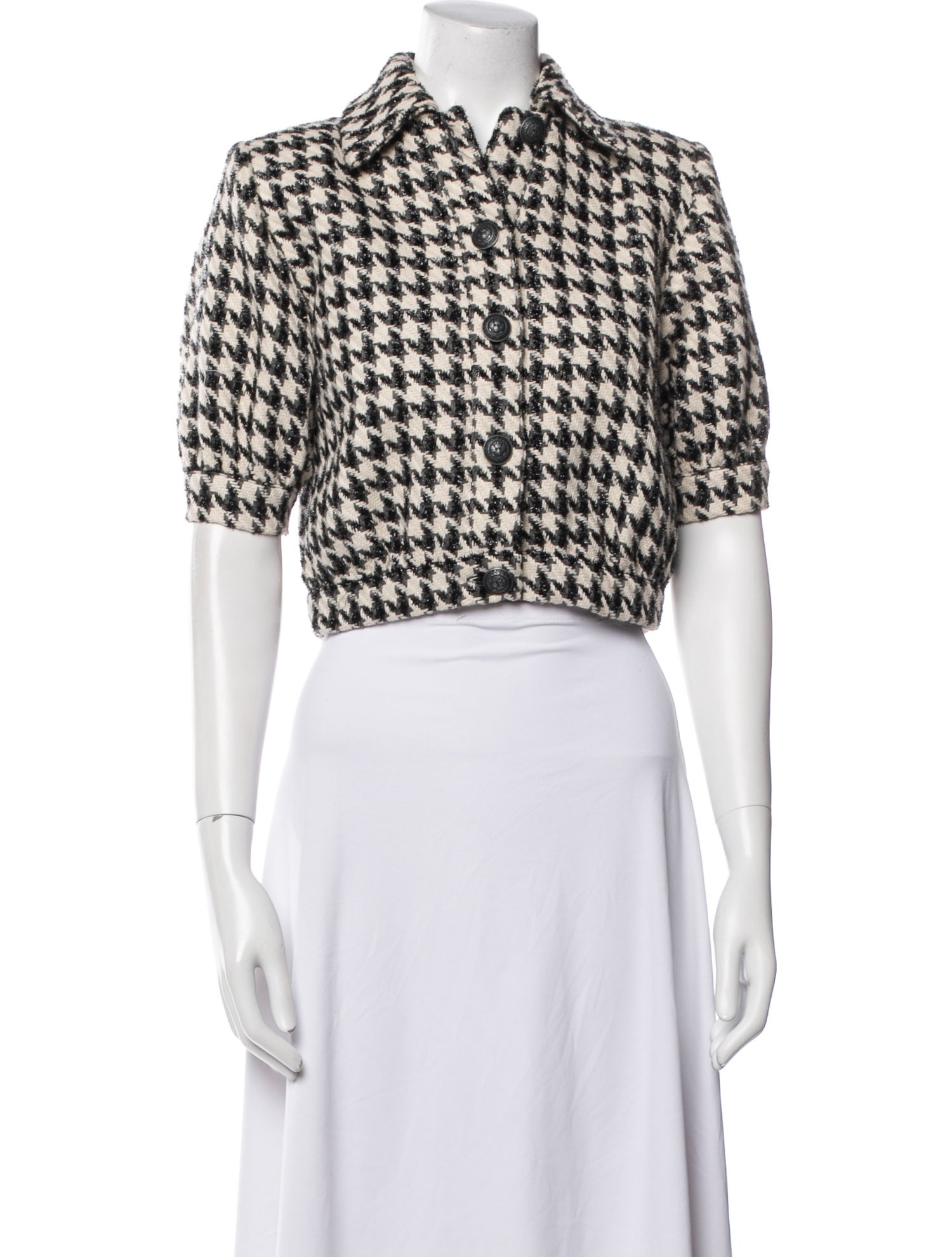 L'Agence Houndstooth Print Bolero
