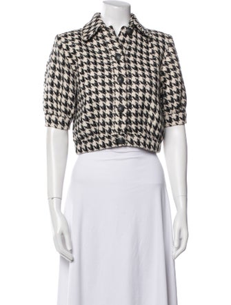 L'Agence Houndstooth Print Bolero