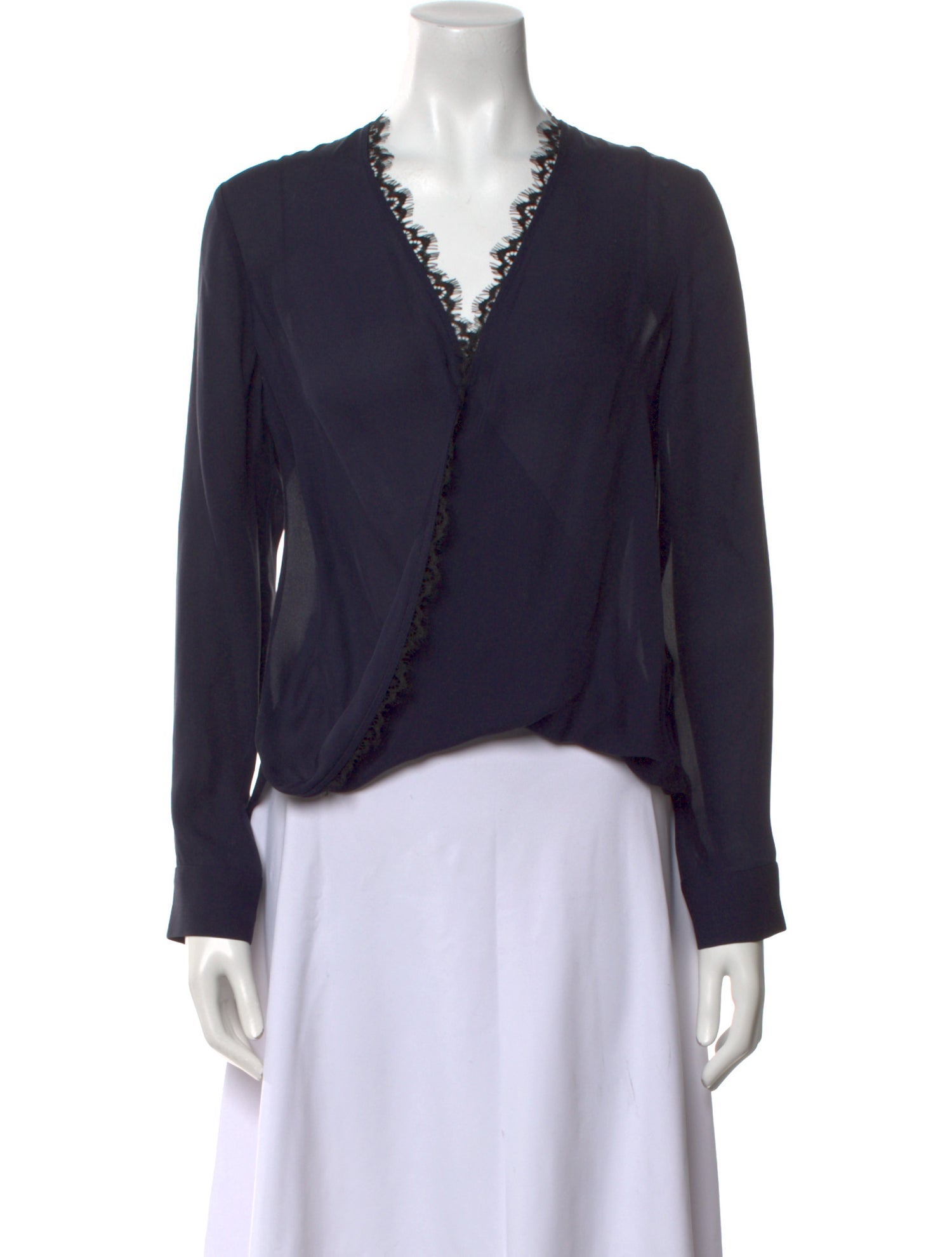 L'Agence Silk V-Neck Blouse