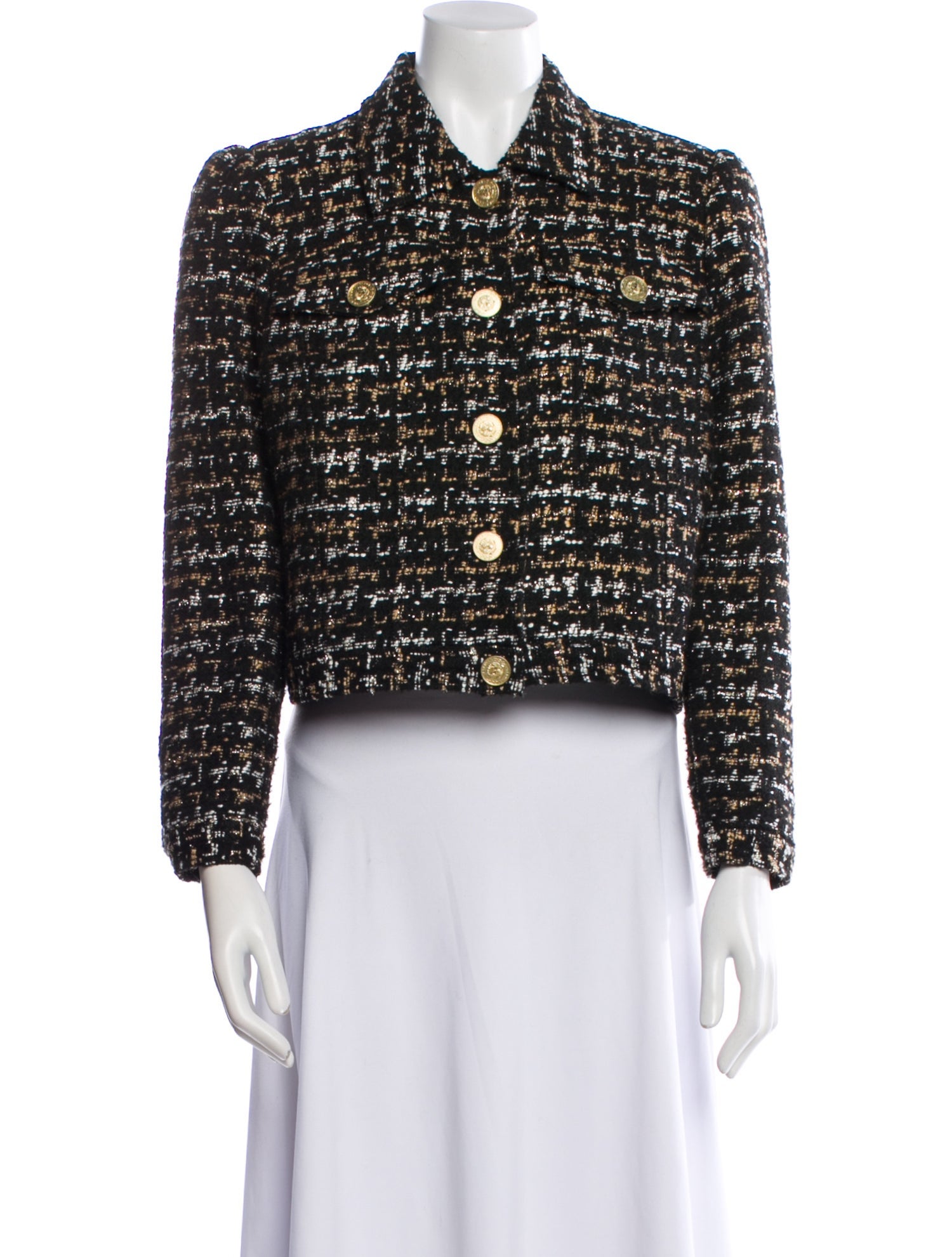 L'Agence Tweed Pattern Evening Jacket