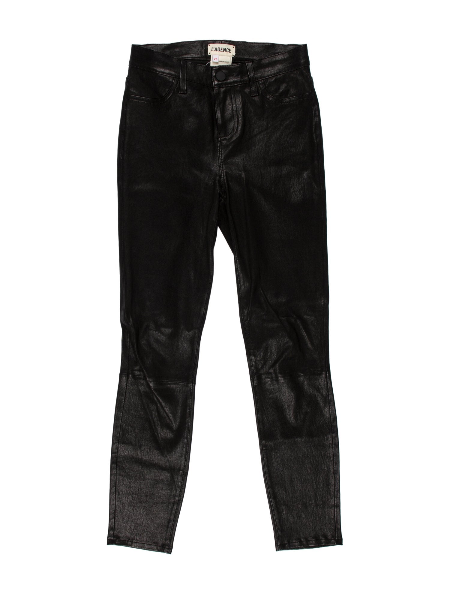 L'Agence Lamb Leather Skinny Leg Pants