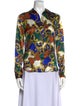 L'Agence Silk Printed Button-Up Top