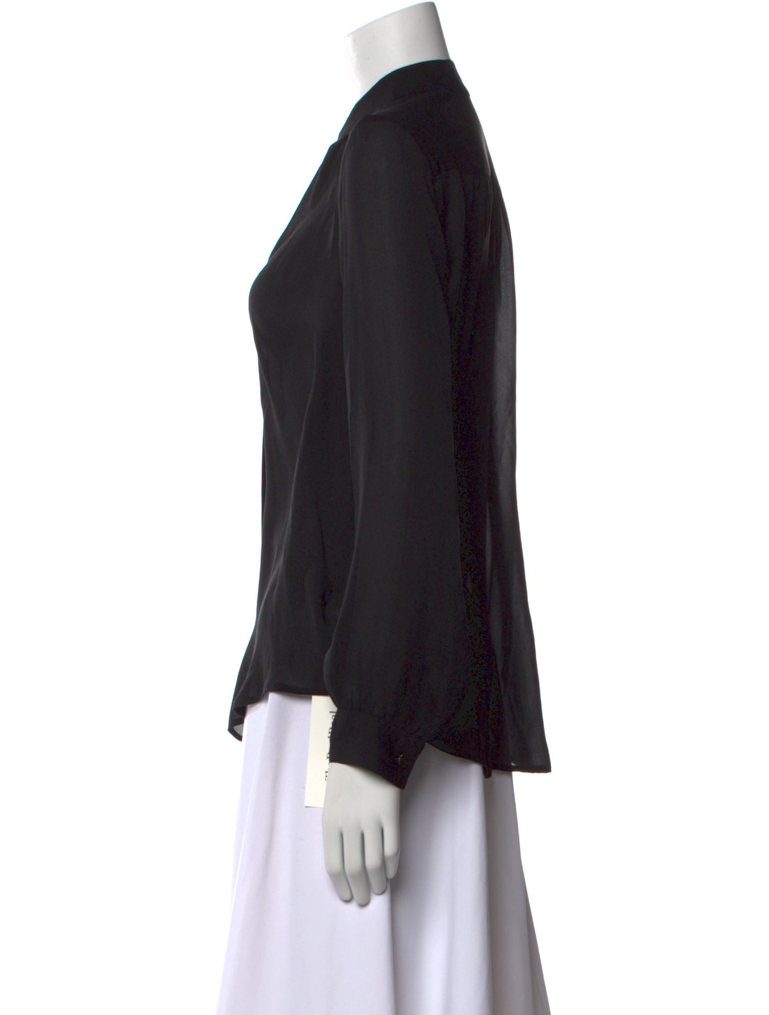 L'Agence Silk V-Neck Button-Up Top