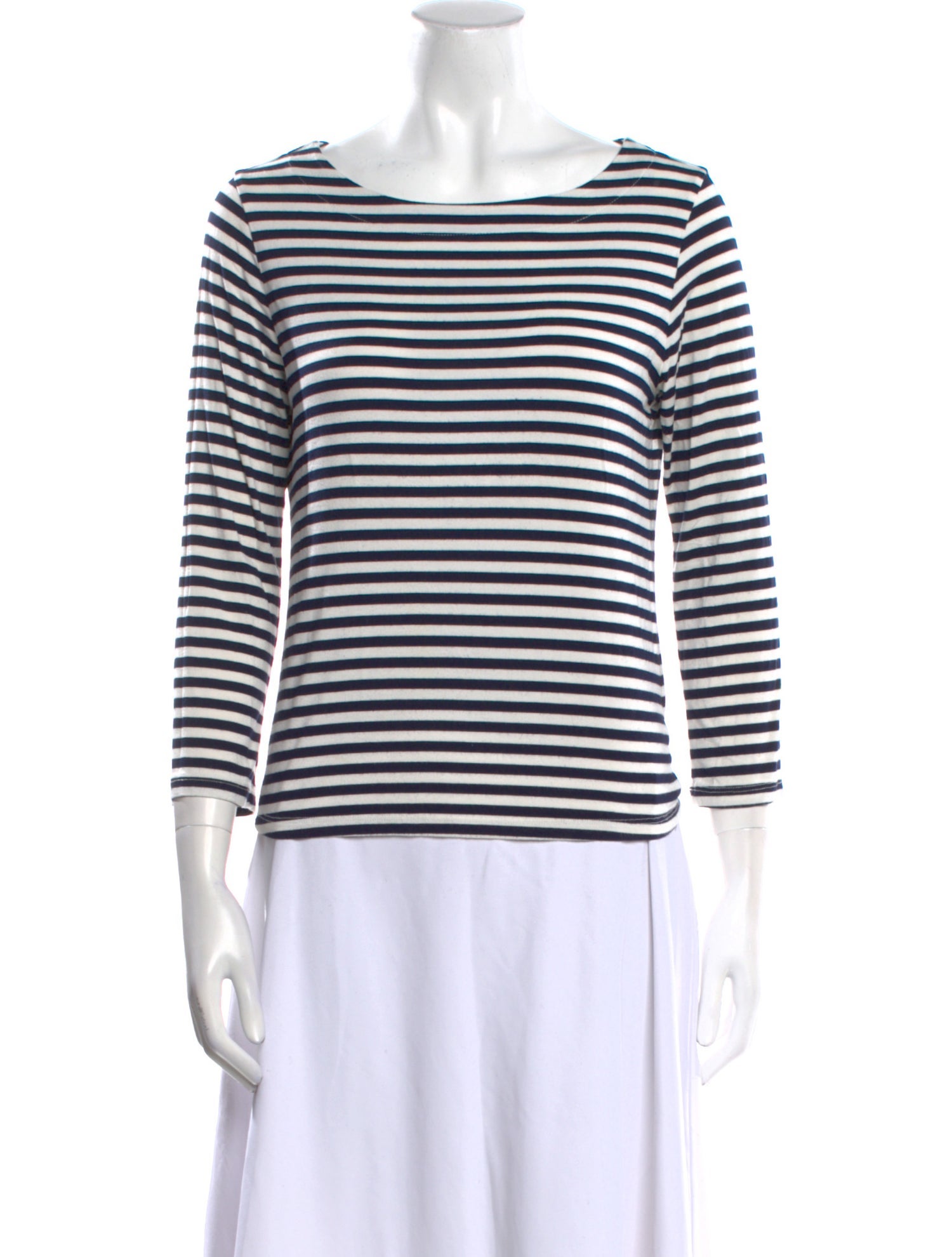 L'Agence Silk Striped T-Shirt