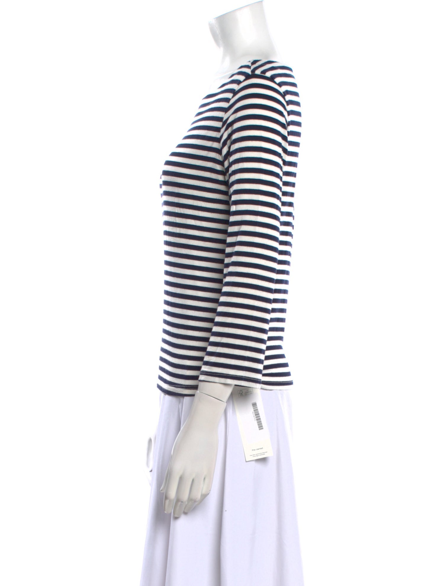 L'Agence Silk Striped T-Shirt