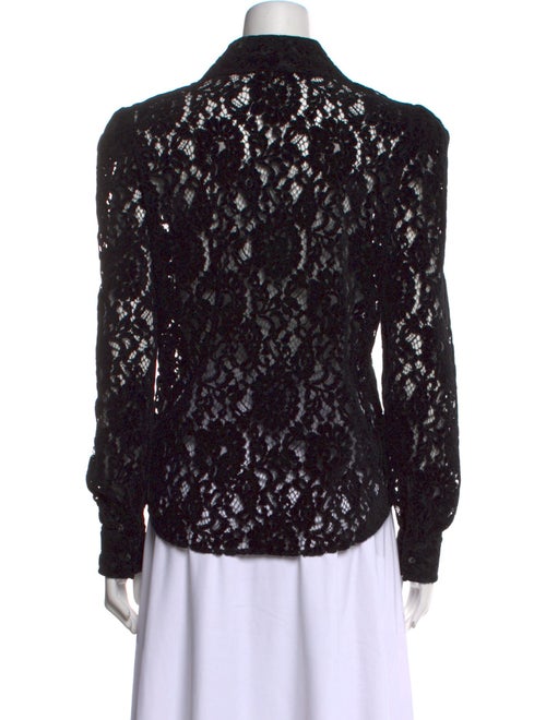 L'Agence Lace Pattern Long Sleeve Button-Up Top