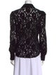 L'Agence Lace Pattern Long Sleeve Button-Up Top