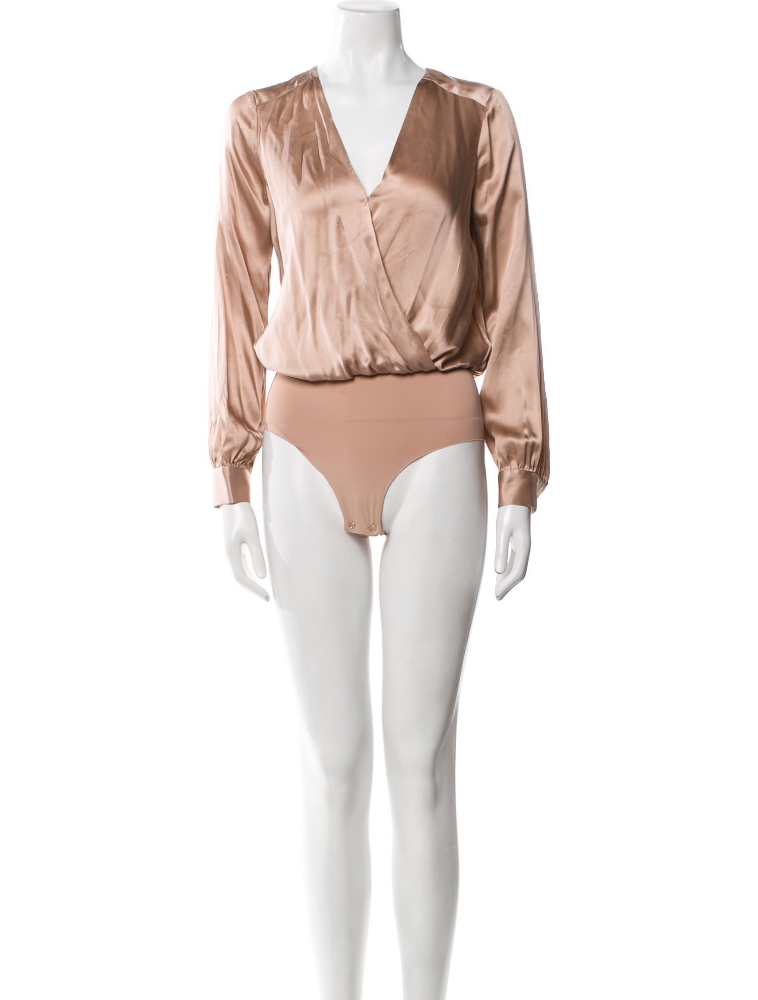 L'Agence Silk V-Neck Bodysuit