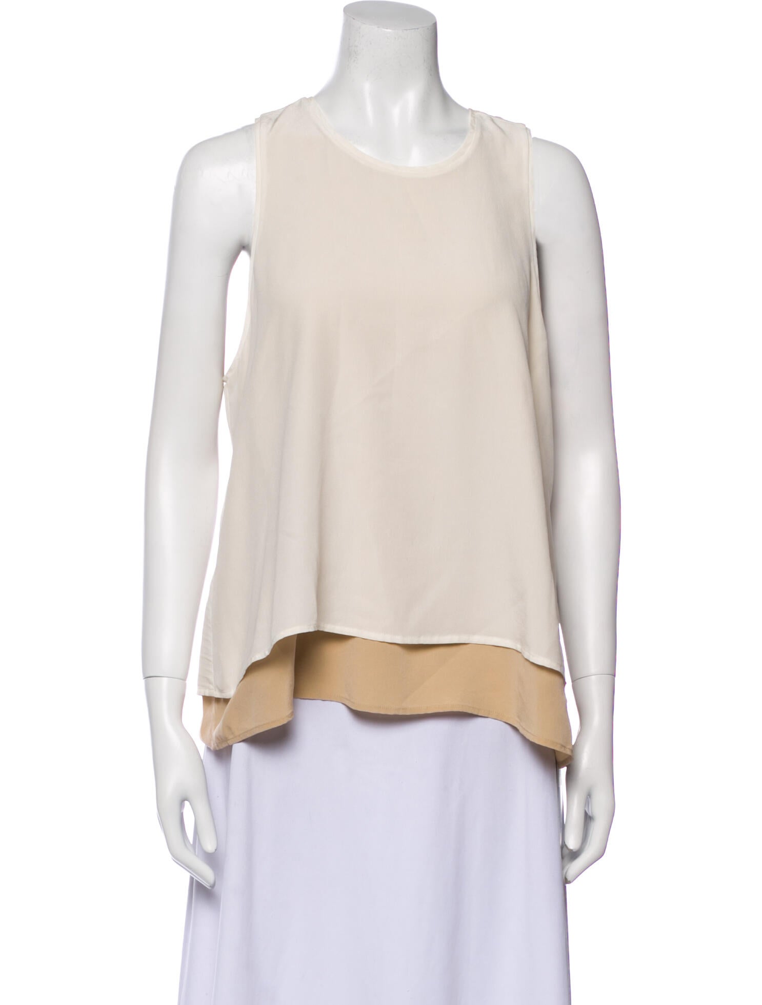 L'Agence Silk Scoop Neck Top